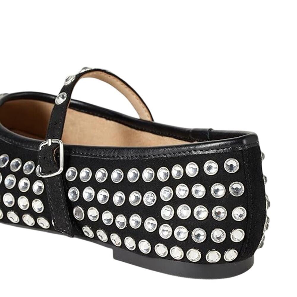 BRAND NEW ~ NWT ~ The Drop Black Studded Katy Mary Jane Flat ~ Women's 6 1/2 - Picture 4 of 6